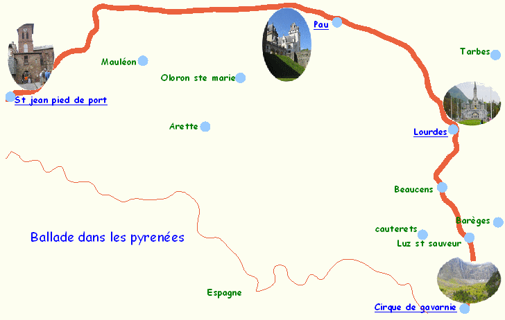 carte des pyrenées
